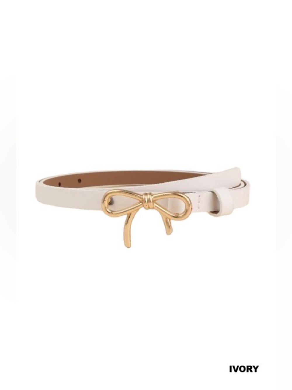 Zenana Ivory Belt with Bow Accent